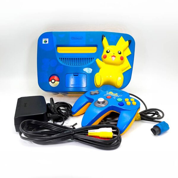 Nintendo 64 Edición Pikachu Azul RARA consola suelta + Mando