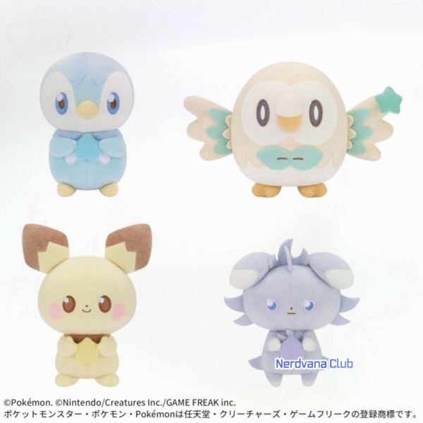Pokémon - PokéPeace - Peluches Starry Night (Pichu, Piplup, Espurr, Rowlet) - Imagen 2