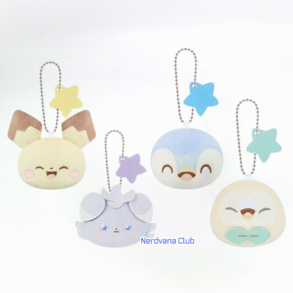 Pokémon - Peluche con cadena - Pichu, Piplup, Espurr y Rowlet (Poképiece Starry Night Ver.) - Imagen 2