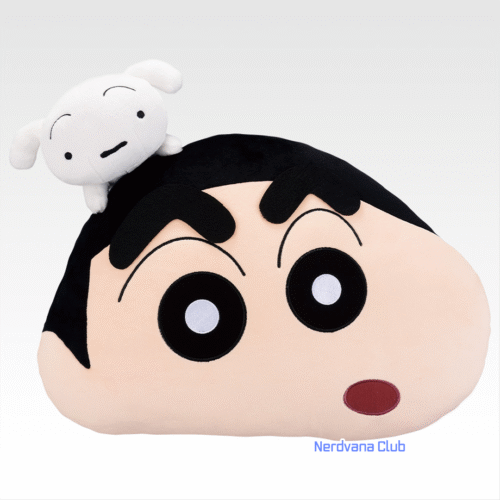 SF1162 Ichiban Kuji Crayon Shin-chan - Premio Last One - Cojín de Shin-chan junto a Shiro Saltando