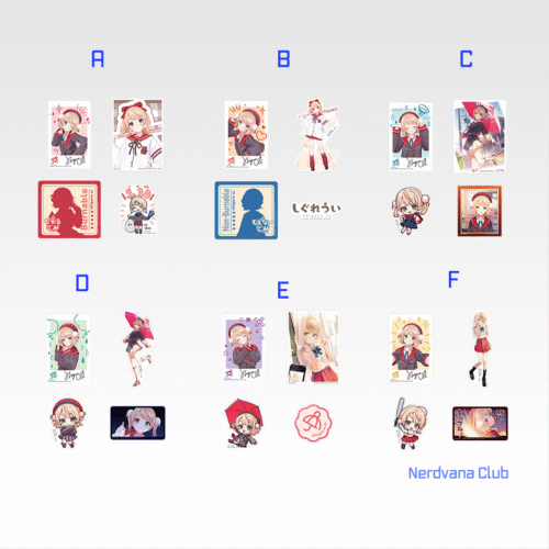 Ichiban Kuji Shigure Ui – Premio K – Set de 4 Sticker