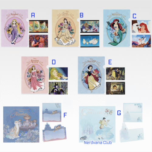 Ichiban Kuji Disney Princesas – Premio G Carpeta+Sticker+Pop-Up