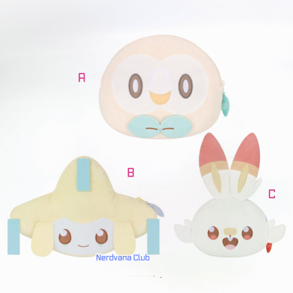 PokePeace – Estuche de Peluche Jirachi, Rowlet y Scorbunny - Imagen 2