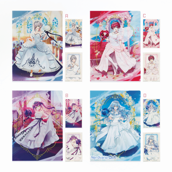SF1728 Ichiban Kuji Hololive Wedding Dress Style – Premio Carpeta Transparente & Set de Pegatinas