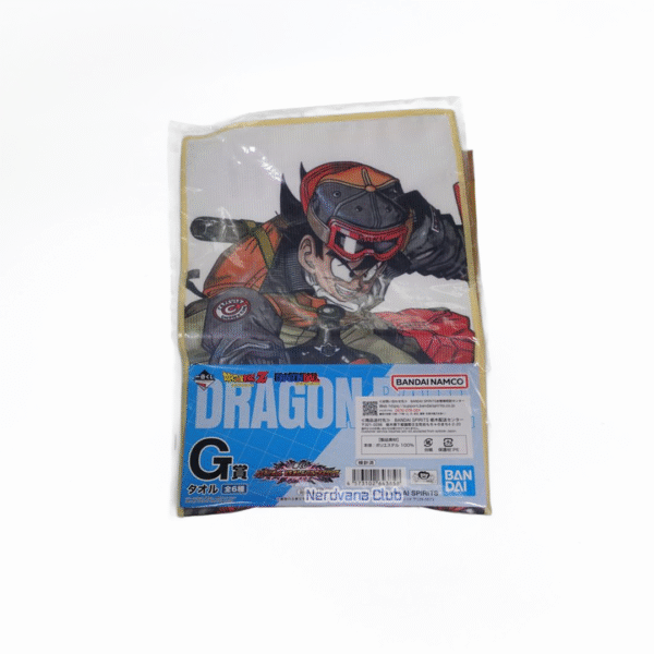 Toalla de Mano Diseño Dragon Ball Goku con Gorra Montando un Dinosaurio (Premio G)