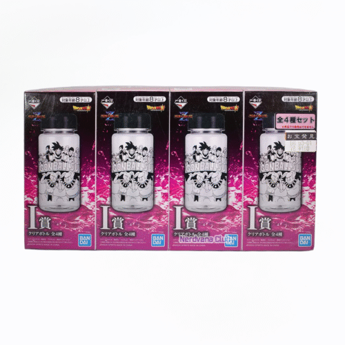 NV0061 Botella Plástica Transparente Diseño Dragon Ball (Diseños de Broly, Majin Boo, Goku, Bills) (Premio I) (Set de 4 Botellas)