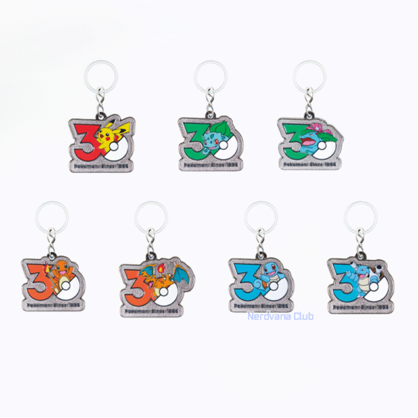 Pokémon Especial Edition Gashapon 30th Anniversary Metal Charm Mascot Completo (7 tipos) | Takara Tomy