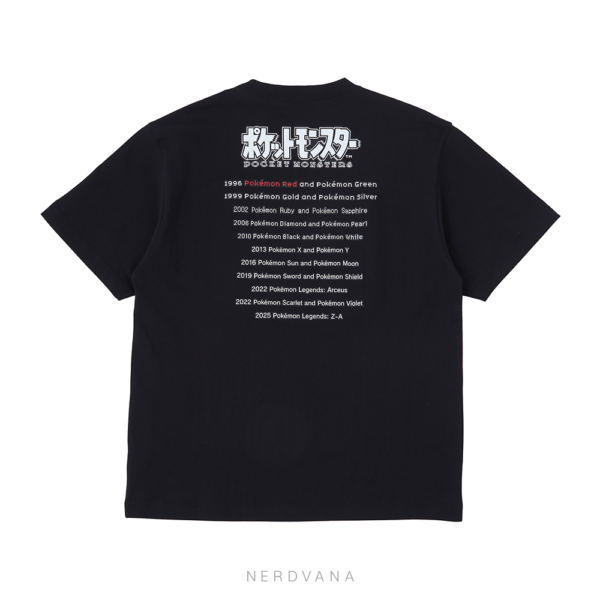 Set de camisetas Pokémon Rojo y Verde del Pokémon Center original, con diseño de Lizardon y Fushigibana, estuches réplica de cartucho Game Boy con cierre y charm incluidos